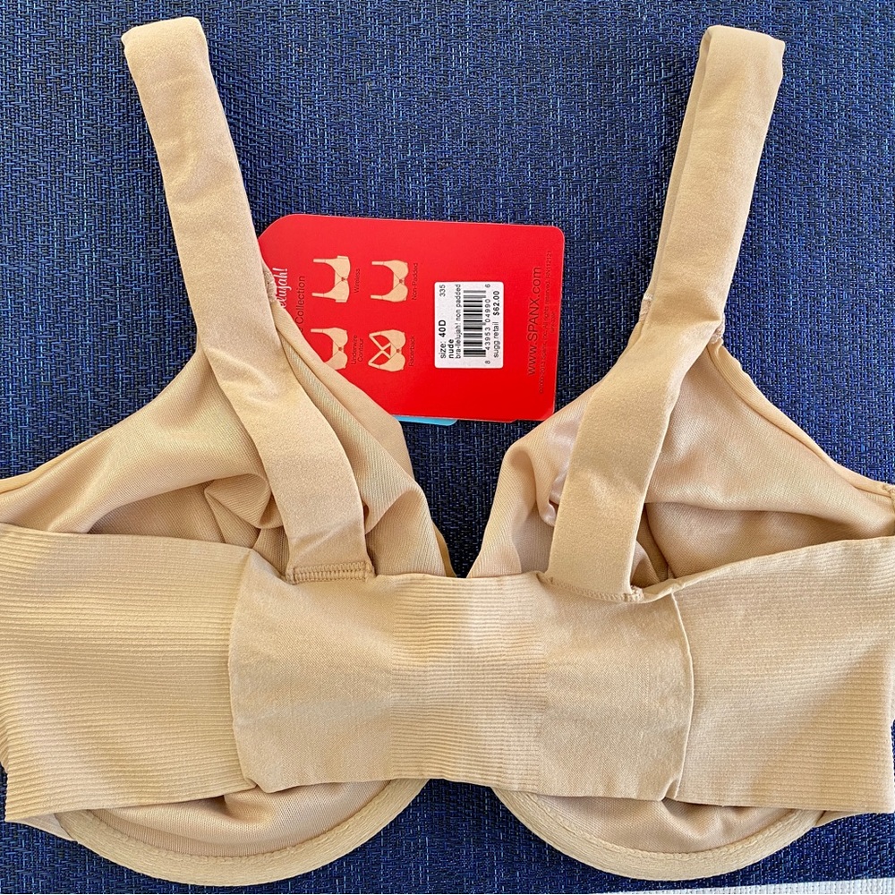 40 D Spanx Bra with underwire in nude.